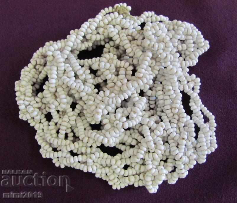 Auction 19th century Ladies necklace white glass beads Auction 19th century Ladies necklace white glass beads