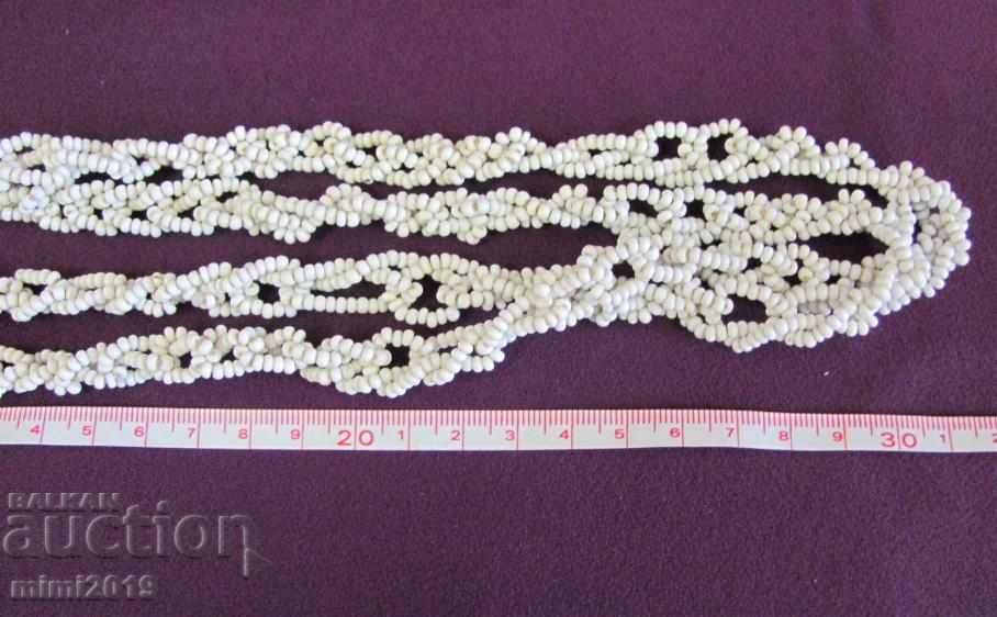 19th century Ladies necklace white glass beads - 5 19th century Ladies necklace white glass beads - 5