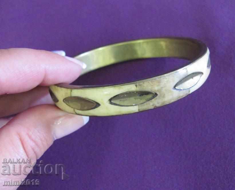 Vintage Women's Necklace, Necklace and Bracelet. bronze and bone - 5 Vintage Women's Necklace, Necklace and Bracelet. bronze and bone - 5