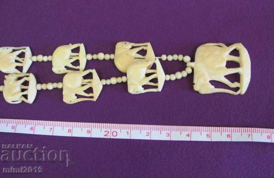 Vintage Women's Necklace, Necklace and Bracelet. bronze and bone - 7 Vintage Women's Necklace, Necklace and Bracelet. bronze and bone - 7