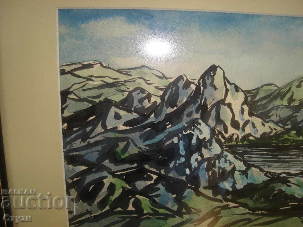 Πίνακας «Ορεινό τοπίο», ακουαρέλα 17 x 28,5 εκ με τιμή 35.00 BGN | € 17.90 Πίνακας «Ορεινό τοπίο», ακουαρέλα 17 x 28,5 εκ με τιμή 35.00 BGN | € 17.90