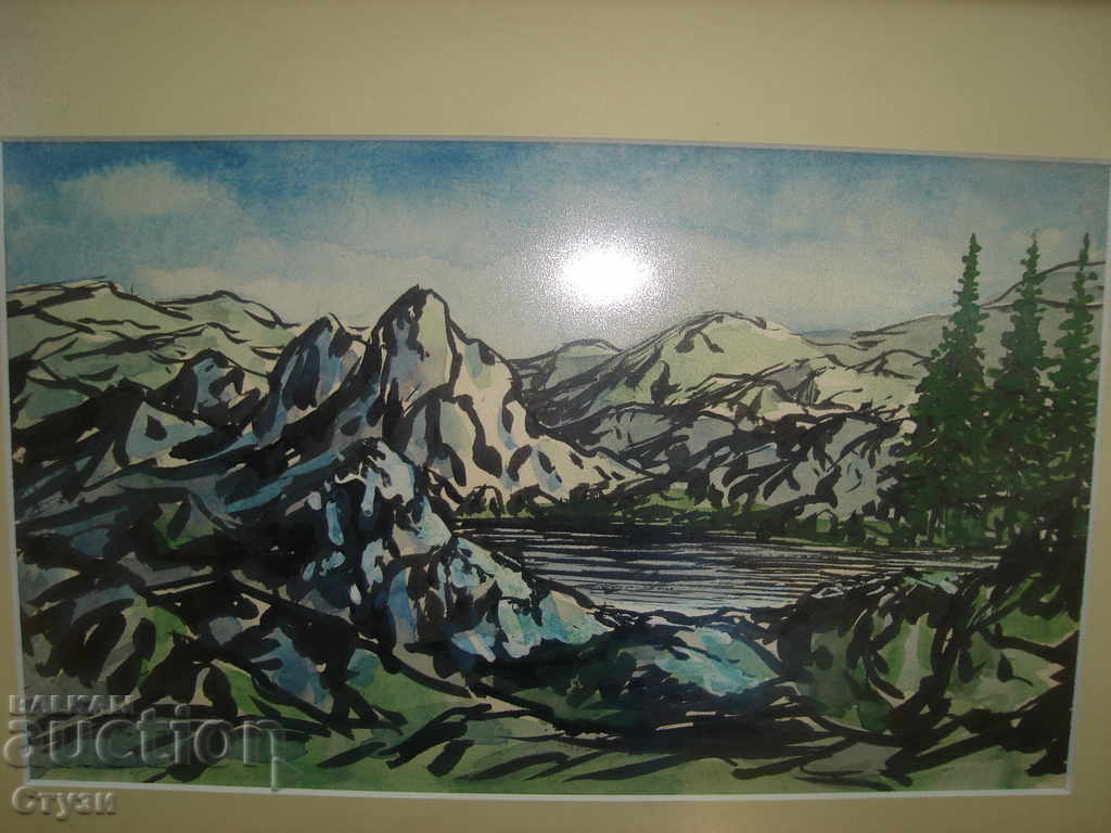 Παράδοση Πίνακας «Ορεινό τοπίο», ακουαρέλα 17 x 28,5 εκ Παράδοση Πίνακας «Ορεινό τοπίο», ακουαρέλα 17 x 28,5 εκ