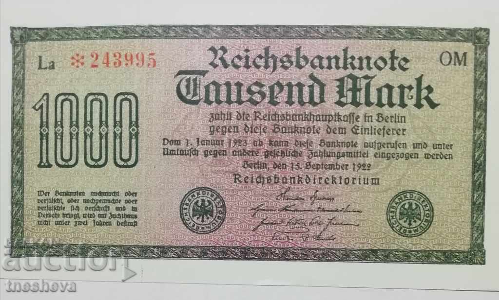 Germania, 1000 de timbre, 1923, UNC