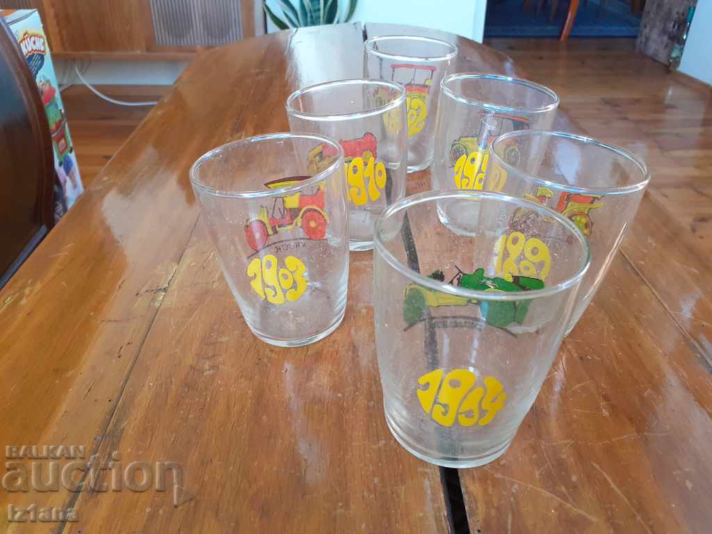 Стара стъклена чаша,чаши - 6 Стара стъклена чаша,чаши - 6