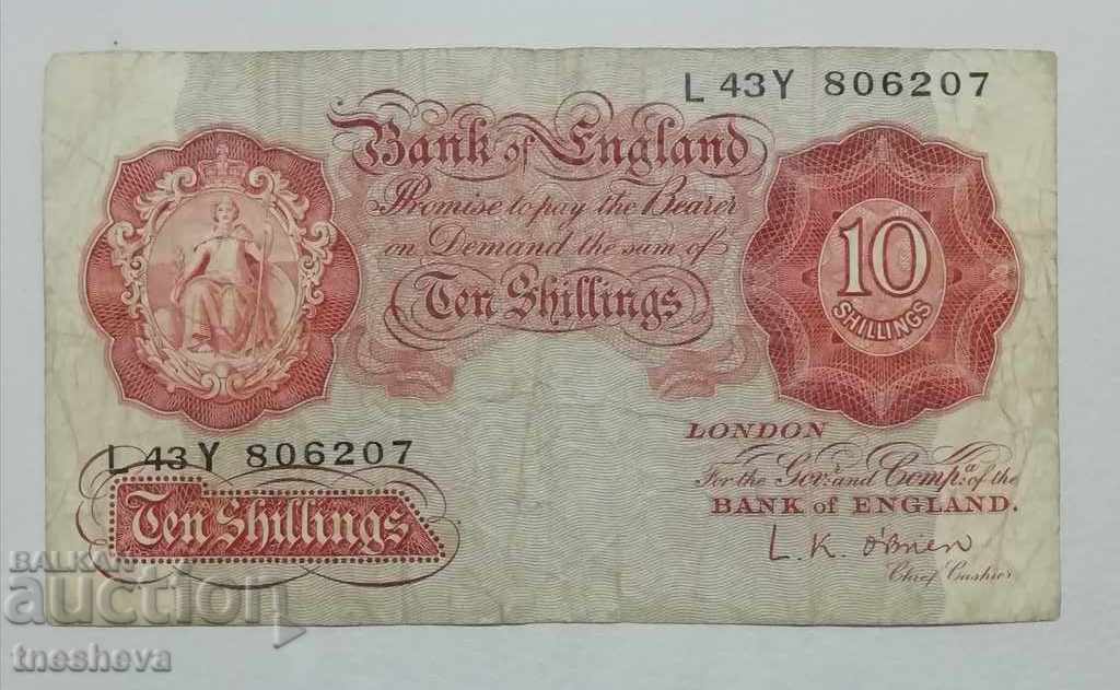 GREAT BRITISH ENGLAND 10 SHILLINGS SINCE 1955