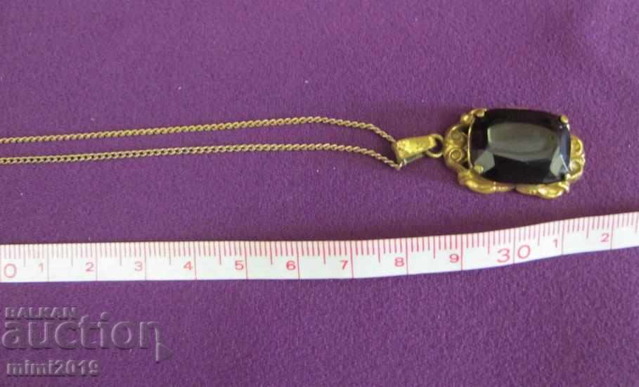 30's Women's Necklace, Necklace polished red crystal - 6 30's Women's Necklace, Necklace polished red crystal - 6