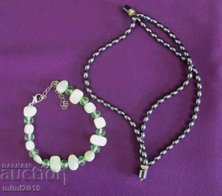 2 pcs. Women's Bracelets natural stones and polished crystal