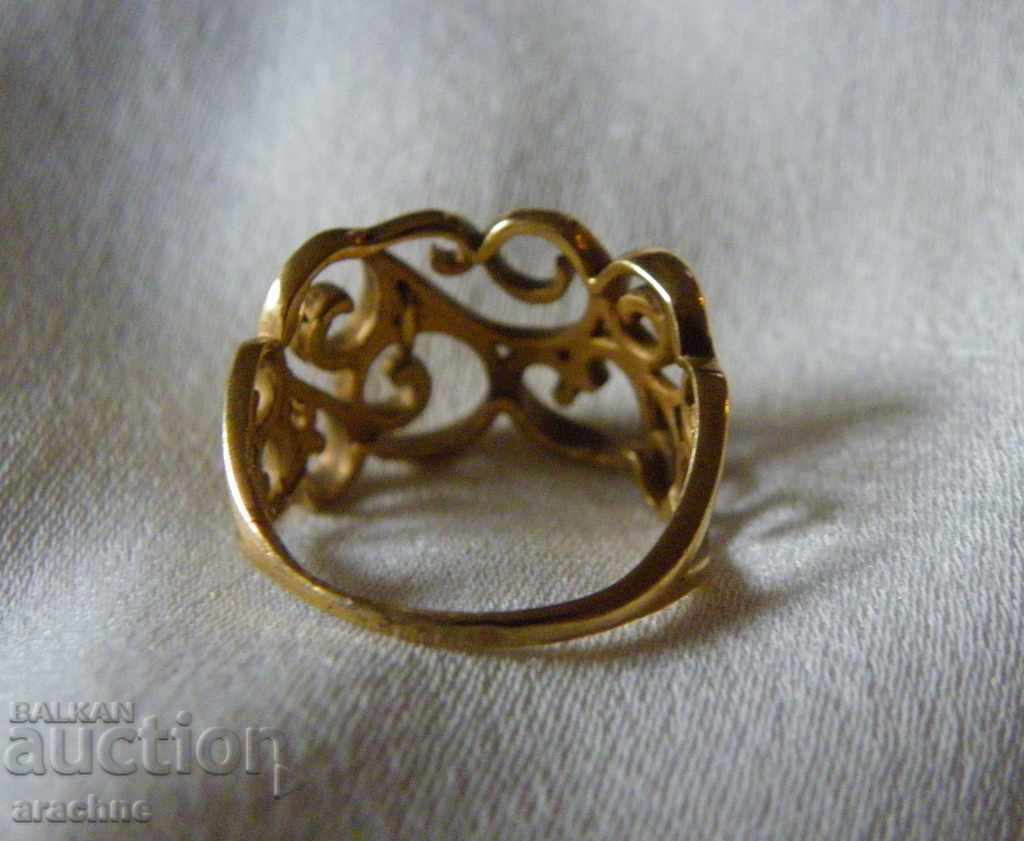 Beautiful old Italian gilded silver ring - 5 Beautiful old Italian gilded silver ring - 5