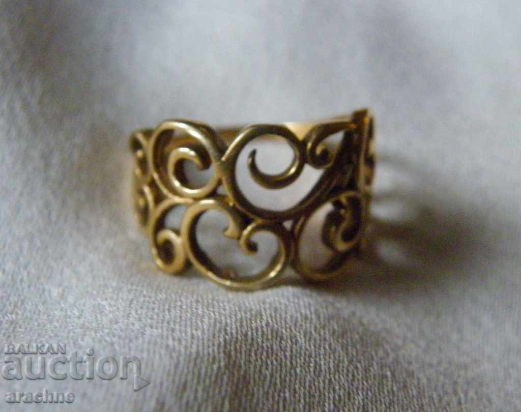 Beautiful old Italian gilded silver ring - 6 Beautiful old Italian gilded silver ring - 6