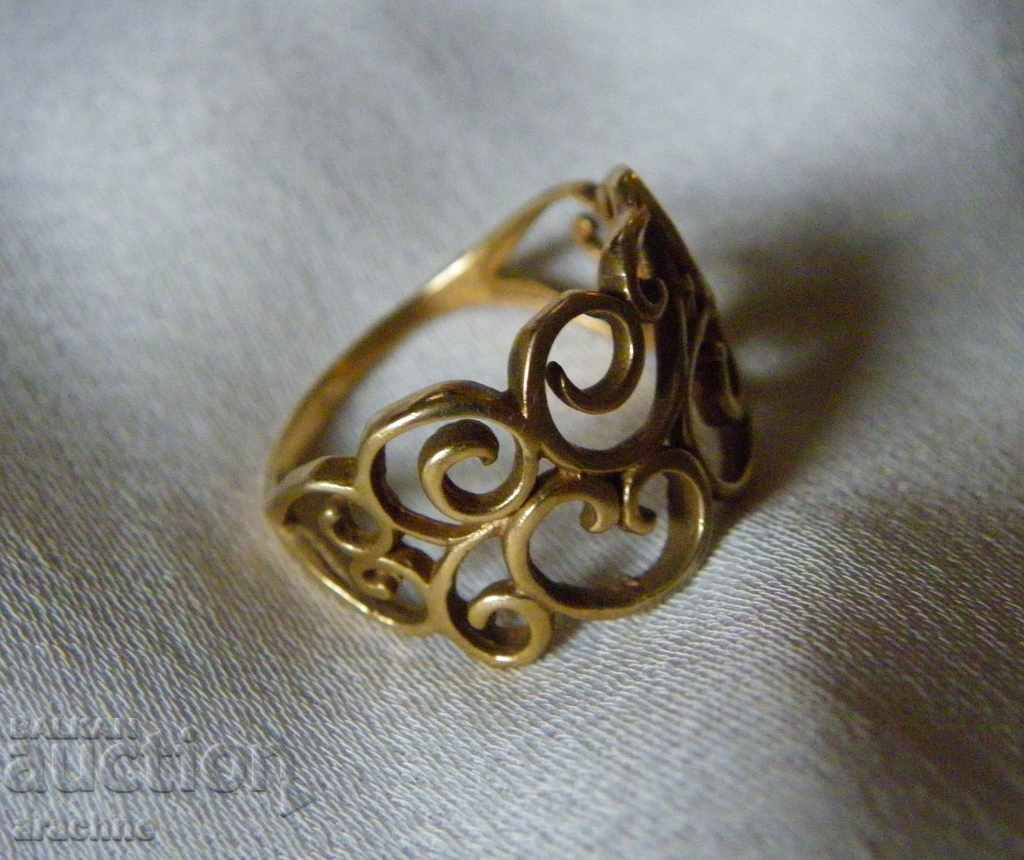 Красив стар италиянски позлатен сребърен пръстен