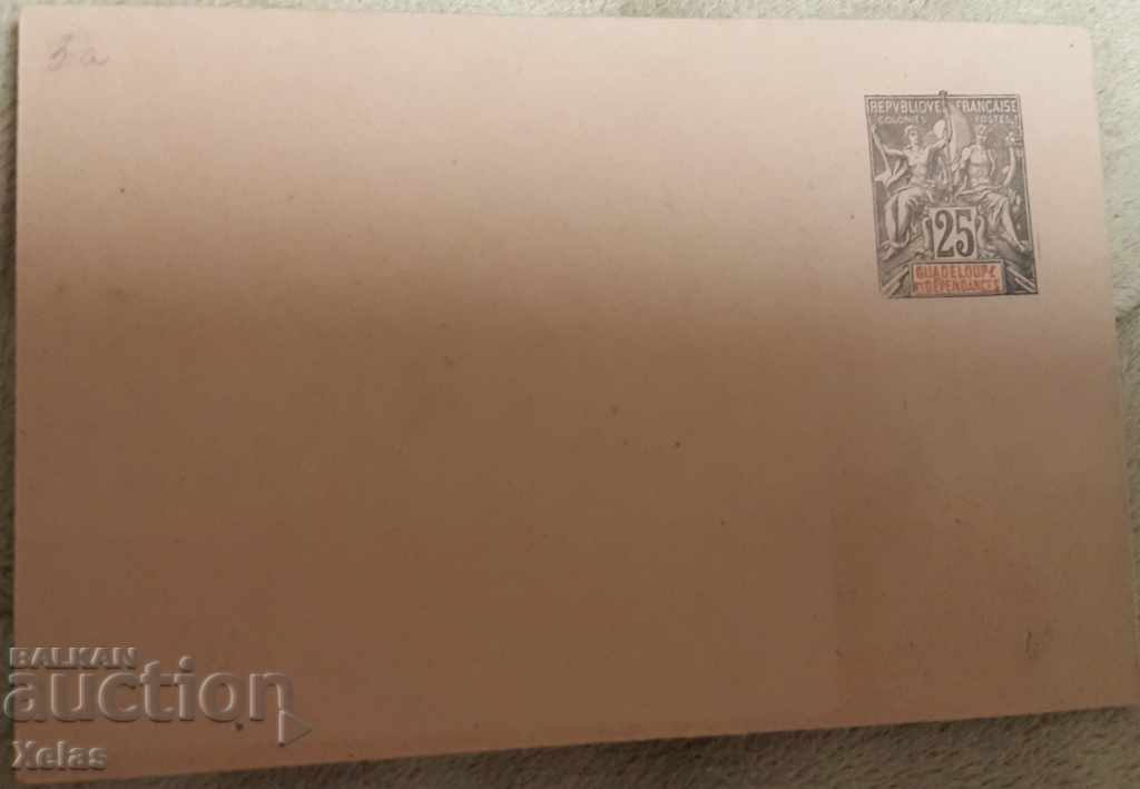 Plic vechi Carte poștală 1890 'Guadelupa pură # c4