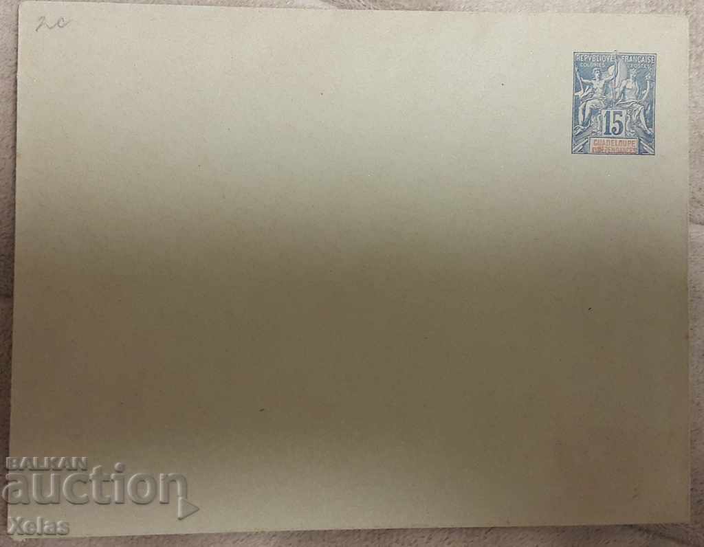 Plic vechi Carte poștală 1890 'Guadelupa pură # c7