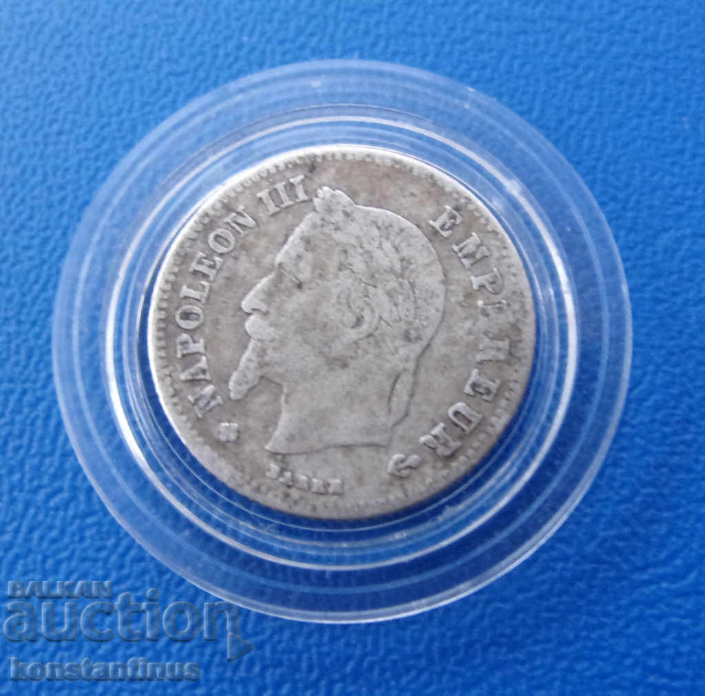 France 2nd Empire 20 Sentesimi 1866 BB Strasbourg Rare with price € 17.90 | 35.01 BGN