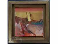 Painting Plamen Bonev Gibbon Landscape oil paints 1985