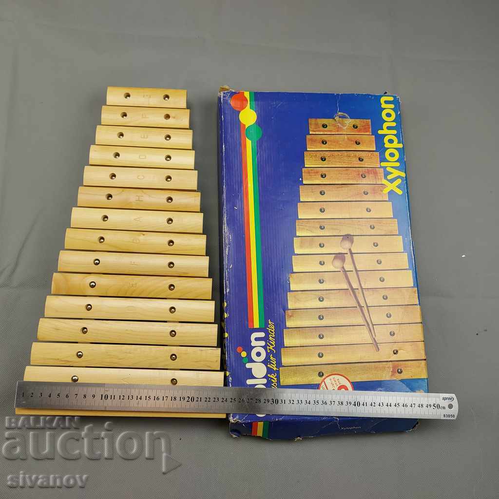 Old Children's Wooden Xylophone GDR B0106 - 7 Old Children's Wooden Xylophone GDR B0106 - 7