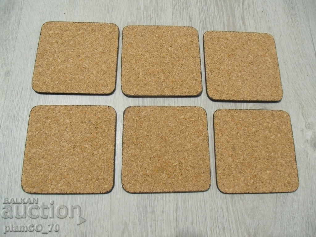 Аукцион №*5062 стари коркови подложки - комплест - 6 броя Аукцион №*5062 стари коркови подложки - комплест - 6 броя