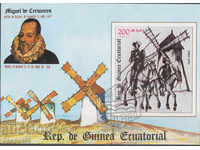 1975. Eq. Guinea. Don Quixote. Block.