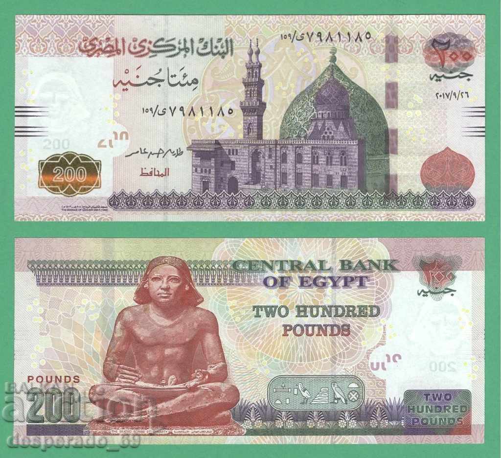 (¯`'•.¸ EGYPT 200 pounds 2017 UNC ¸.•'´¯)