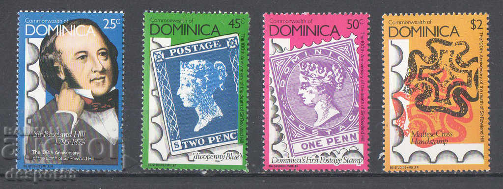 1979. Dominica. 100 de ani de la moartea lui Sir Rowland Hill.
