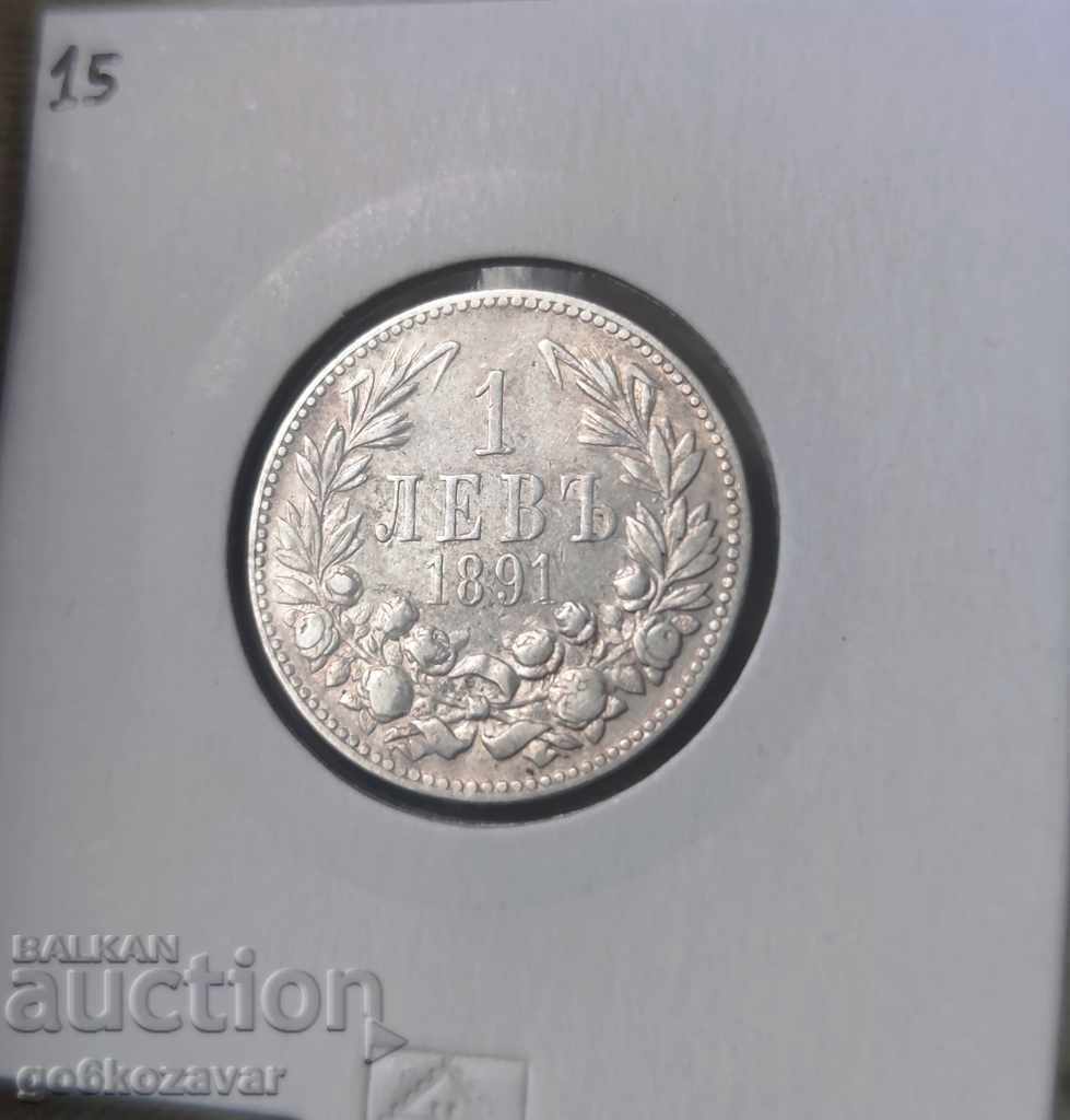 Bulgaria 1 lev 1891 argint.