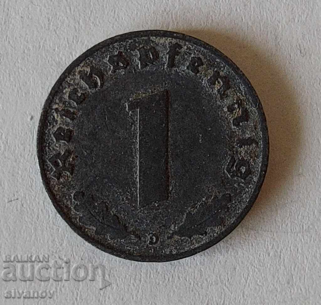 Germania 1 pfennig 1942 D # 1890