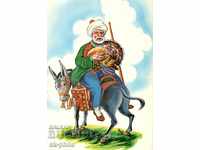 Foto veche - umor - Nasreddin se întoarce pe măgar