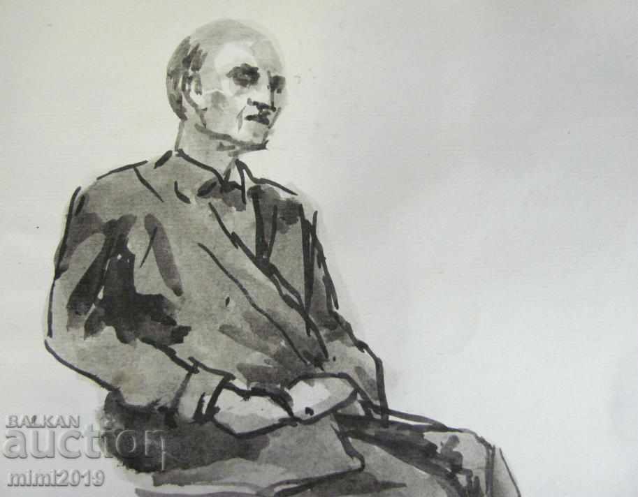 Delivery of 60s Old Watercolor N. Kostov signed 20x28 cm.