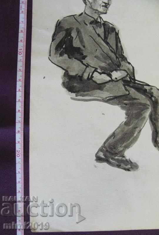 60s Old Watercolor N. Kostov signed 20x28 cm. - 7