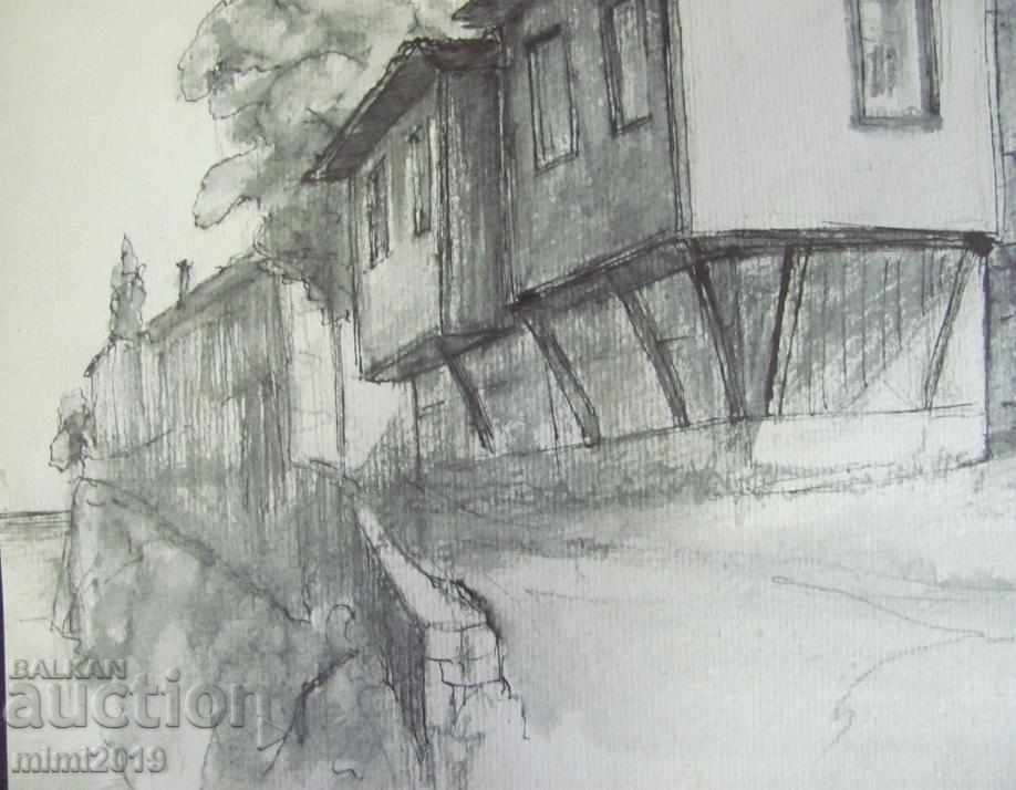 Licitație Acvarelă și cerneală stelară din anii '60. Kostov a semnat 28x20 cm. Licitație Acvarelă și cerneală stelară din anii '60. Kostov a semnat 28x20 cm.