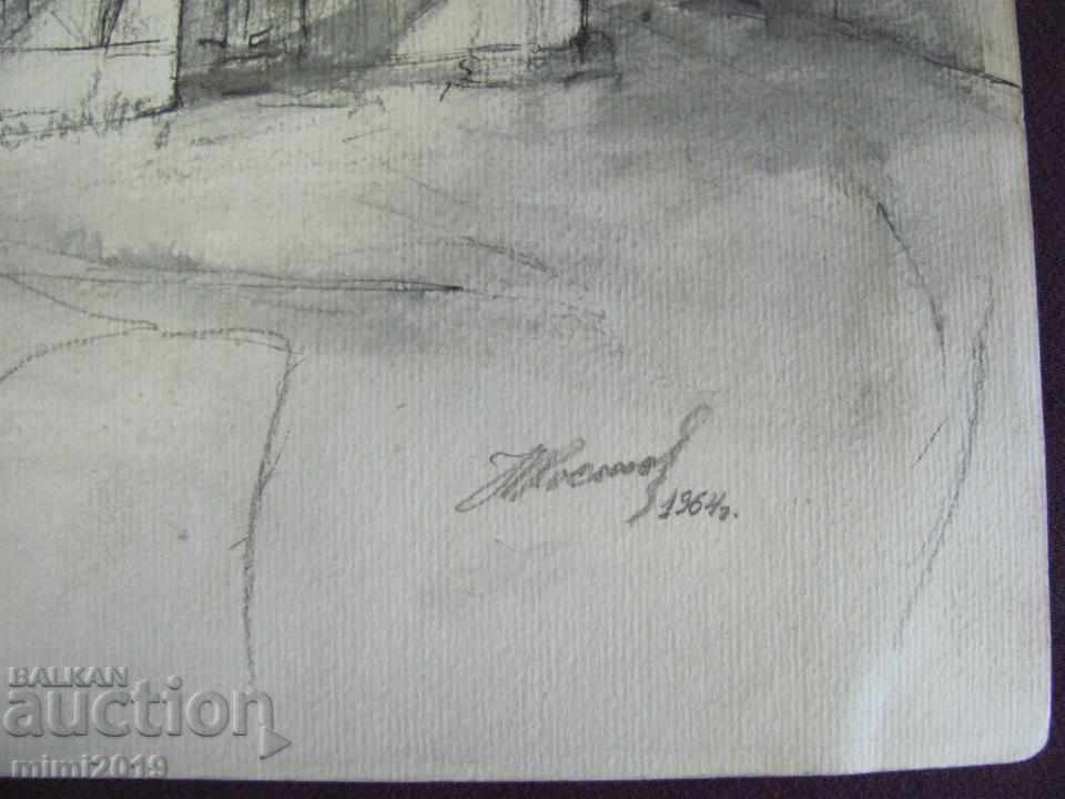 Livrarea Acvarelă și cerneală stelară din anii '60. Kostov a semnat 28x20 cm. Livrarea Acvarelă și cerneală stelară din anii '60. Kostov a semnat 28x20 cm.