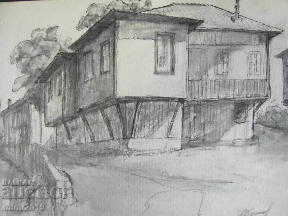 Acvarelă și cerneală stelară din anii '60. Kostov a semnat 28x20 cm. - 6 Acvarelă și cerneală stelară din anii '60. Kostov a semnat 28x20 cm. - 6