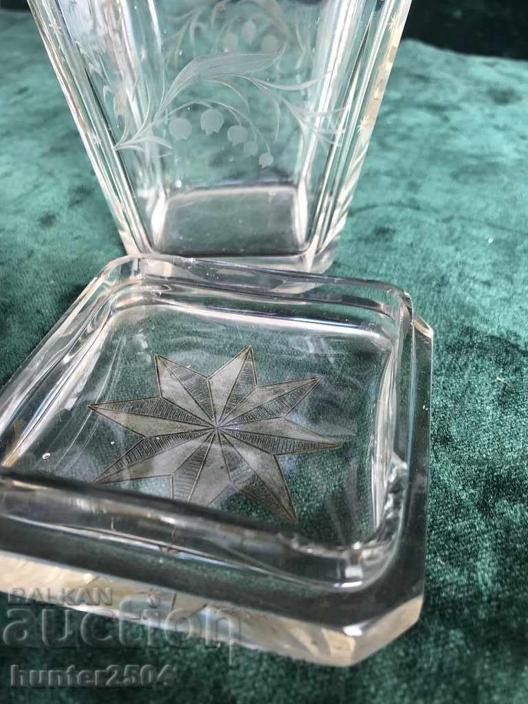 Δημοπρασία Ζαχαροθήκη, μπομπονιέρα - παλιό χαραγμένο ποτήρι