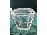 Sugar bowl, candy box - old engraved glass