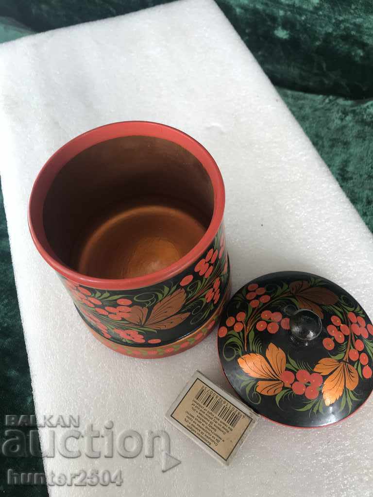 Sugar bowl, salt shaker, bowl with lid - USSR, wood with price 24.95 BGN | € 12.76 Sugar bowl, salt shaker, bowl with lid - USSR, wood with price 24.95 BGN | € 12.76
