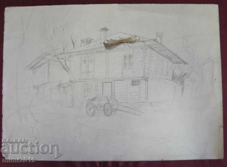 Auction 60s Paintings N. Kostov pencil, sketches-5 pcs Auction 60s Paintings N. Kostov pencil, sketches-5 pcs