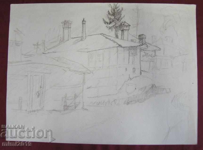 Delivery of 60s Paintings N. Kostov pencil, sketches-5 pcs Delivery of 60s Paintings N. Kostov pencil, sketches-5 pcs