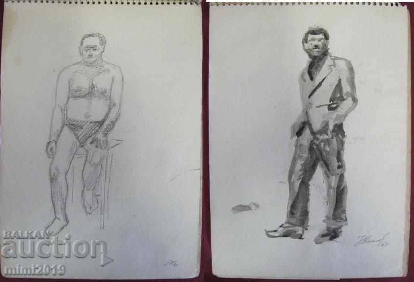 Delivery of 60s Sketch of the artist N. Kostov 16 pcs. Sketches signed Delivery of 60s Sketch of the artist N. Kostov 16 pcs. Sketches signed