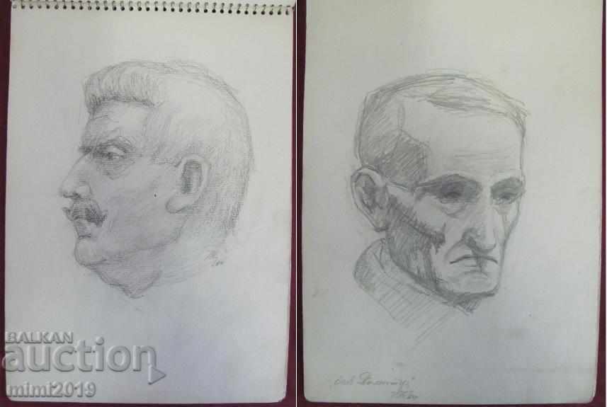60s Sketch of the artist N. Kostov 16 pcs. Sketches signed - 6 60s Sketch of the artist N. Kostov 16 pcs. Sketches signed - 6