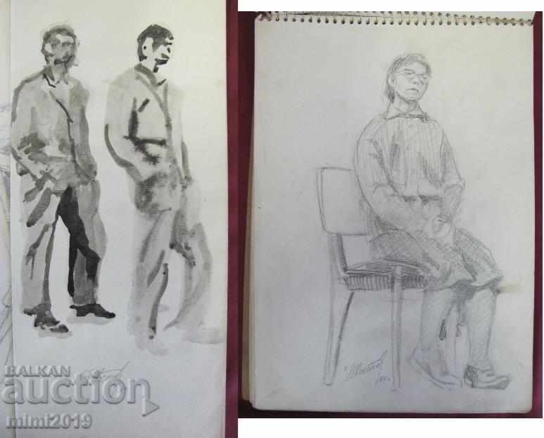 60s Sketch of the artist N. Kostov 16 pcs. Sketches signed - 7 60s Sketch of the artist N. Kostov 16 pcs. Sketches signed - 7