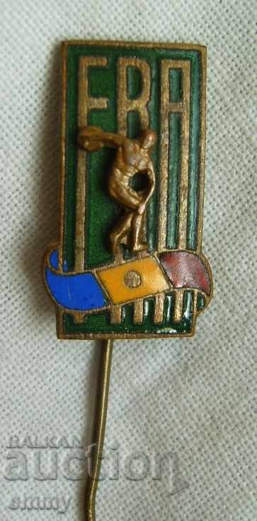 Old badge sport Athletics Federation Romania with price 5.00 BGN | € 2.56 Old badge sport Athletics Federation Romania with price 5.00 BGN | € 2.56