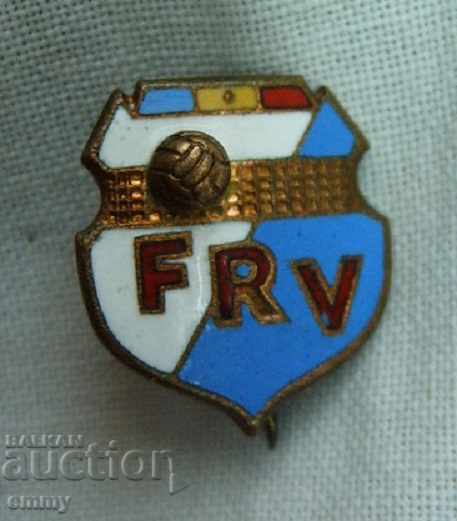 Old enameled badge sports volleyball federation romania