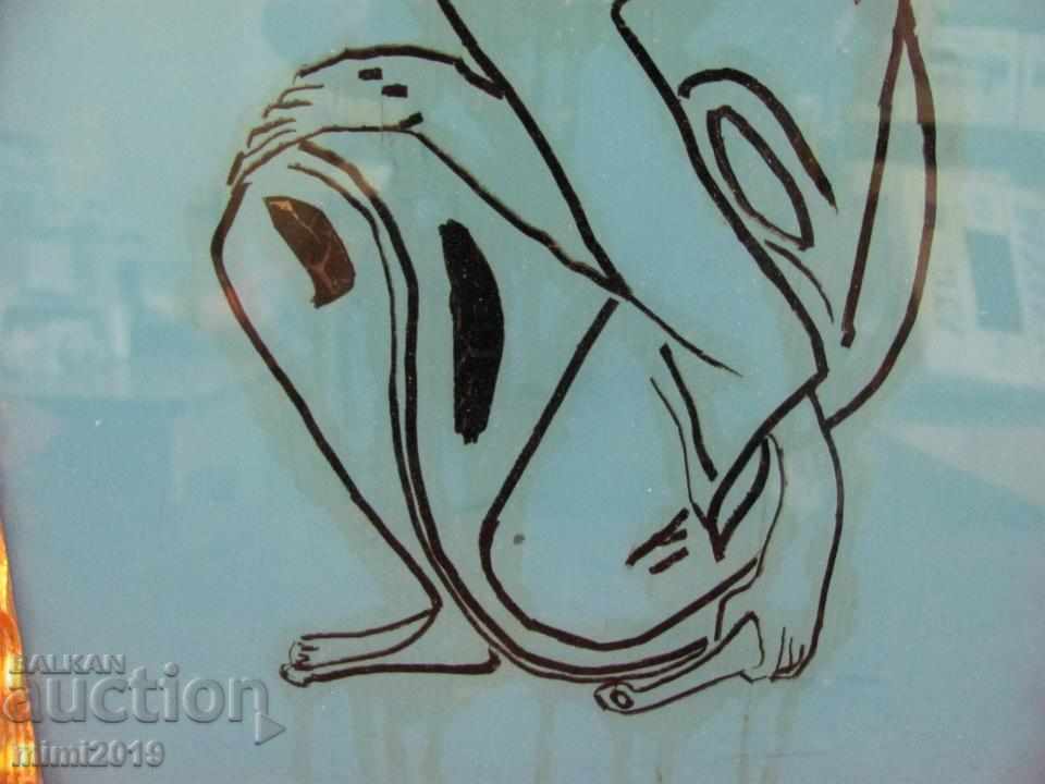 Παράδοση Παλιά εικόνα ζωγραφισμένη σε γυαλί Παράδοση Παλιά εικόνα ζωγραφισμένη σε γυαλί