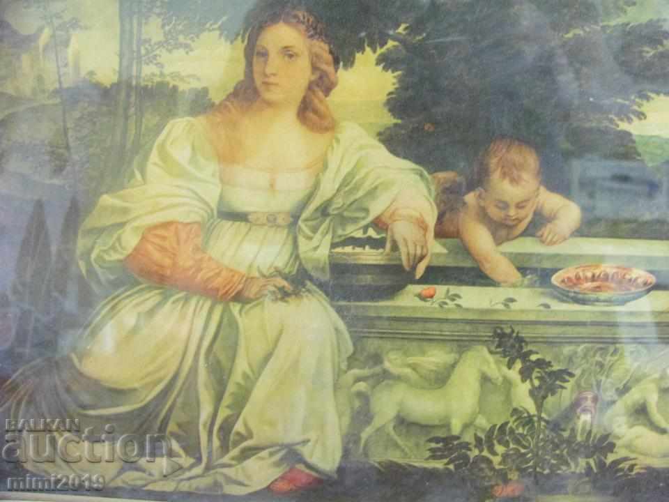 Original Old Lithograph in a wooden frame with price 70.00 BGN | € 35.79