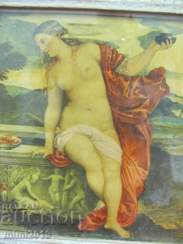 Auction  Original Old Lithograph in a wooden frame