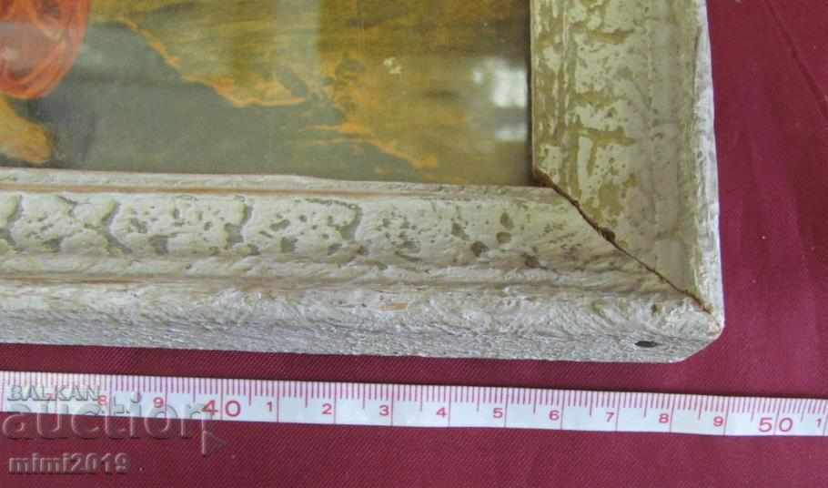 Original Old Lithograph in a wooden frame - 5