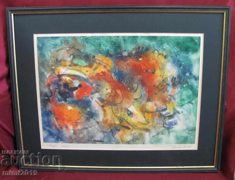 Large Watercolor Painting signed