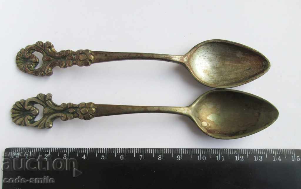 Set of 6 old silver Revival spoons chopped 19th century with price 250.00 BGN | € 127.82 Set of 6 old silver Revival spoons chopped 19th century with price 250.00 BGN | € 127.82
