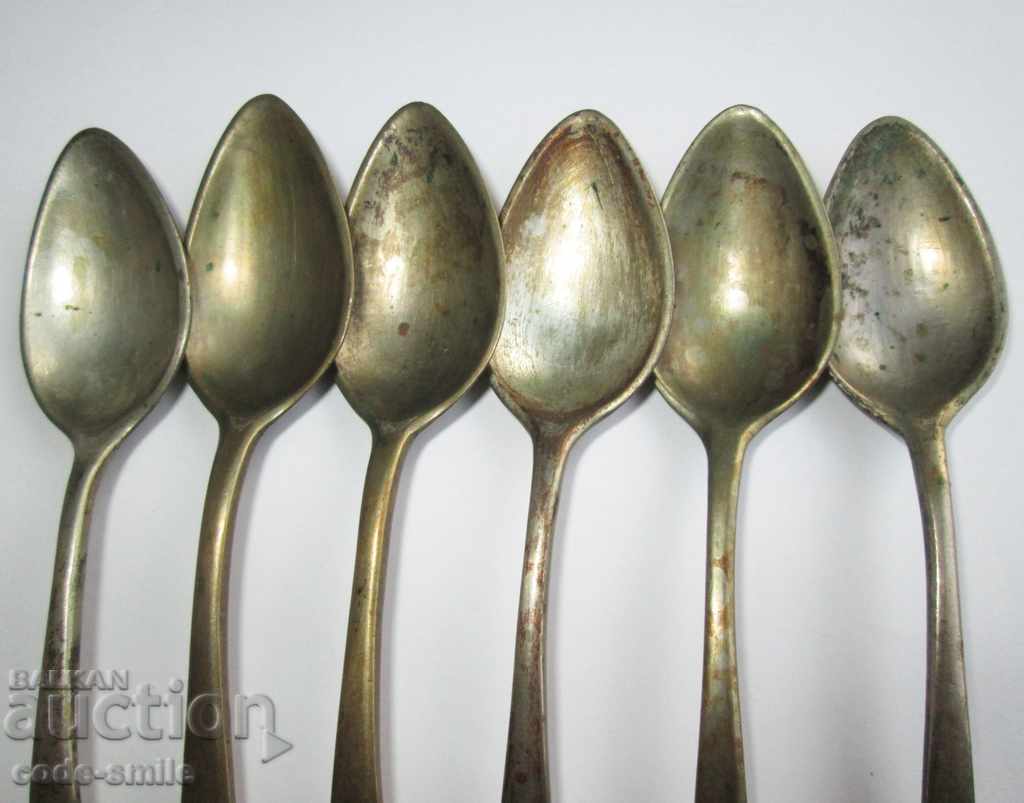 Set of 6 old silver Revival spoons chopped 19th century - 6 Set of 6 old silver Revival spoons chopped 19th century - 6
