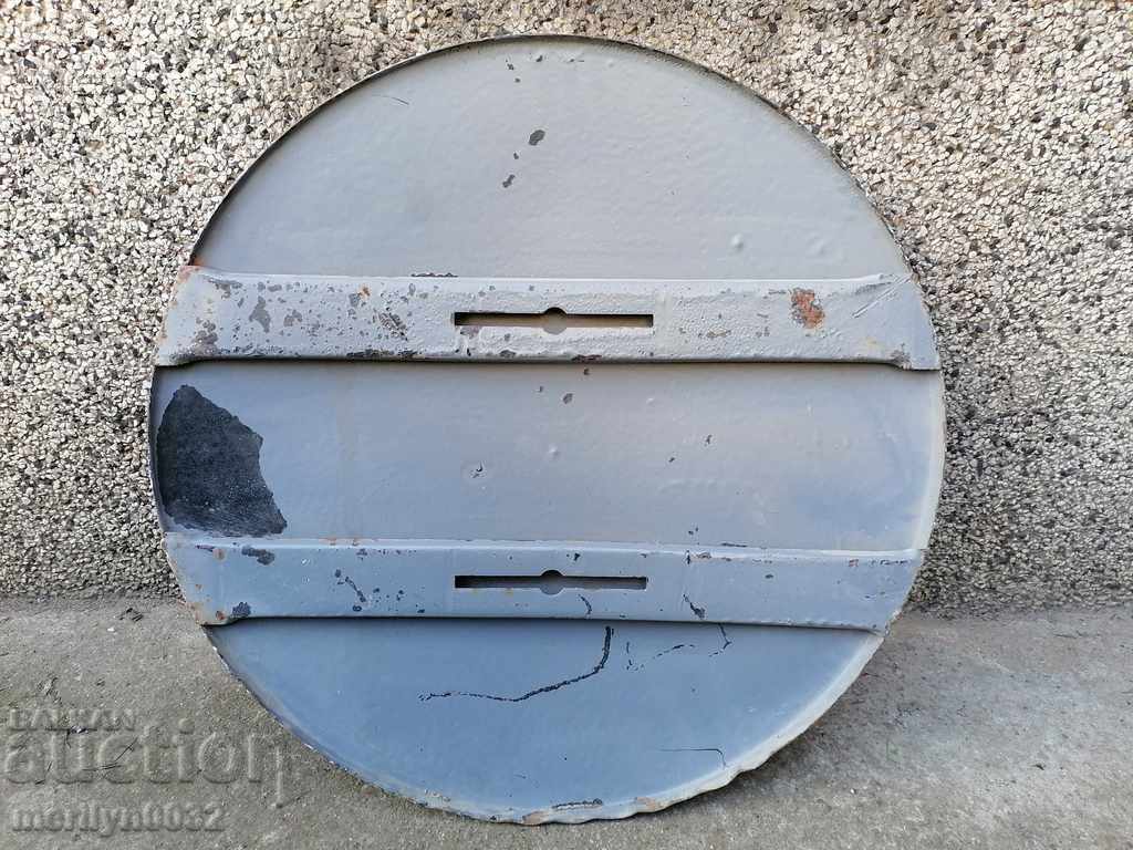 Enamelled road sign from the early 1960s with price 82.00 BGN | € 41.93 Enamelled road sign from the early 1960s with price 82.00 BGN | € 41.93