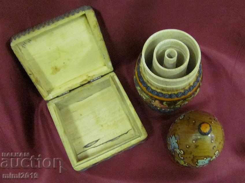 19th century 2 pcs. Wooden Cigarette Box - 6 19th century 2 pcs. Wooden Cigarette Box - 6